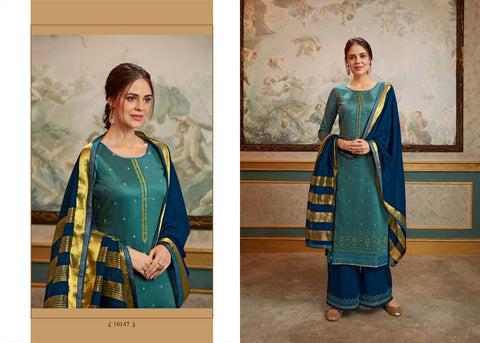 Kessi Present Sharnai Fabrics Jam Silk Heavy Embroidery Designer Salwar Suits