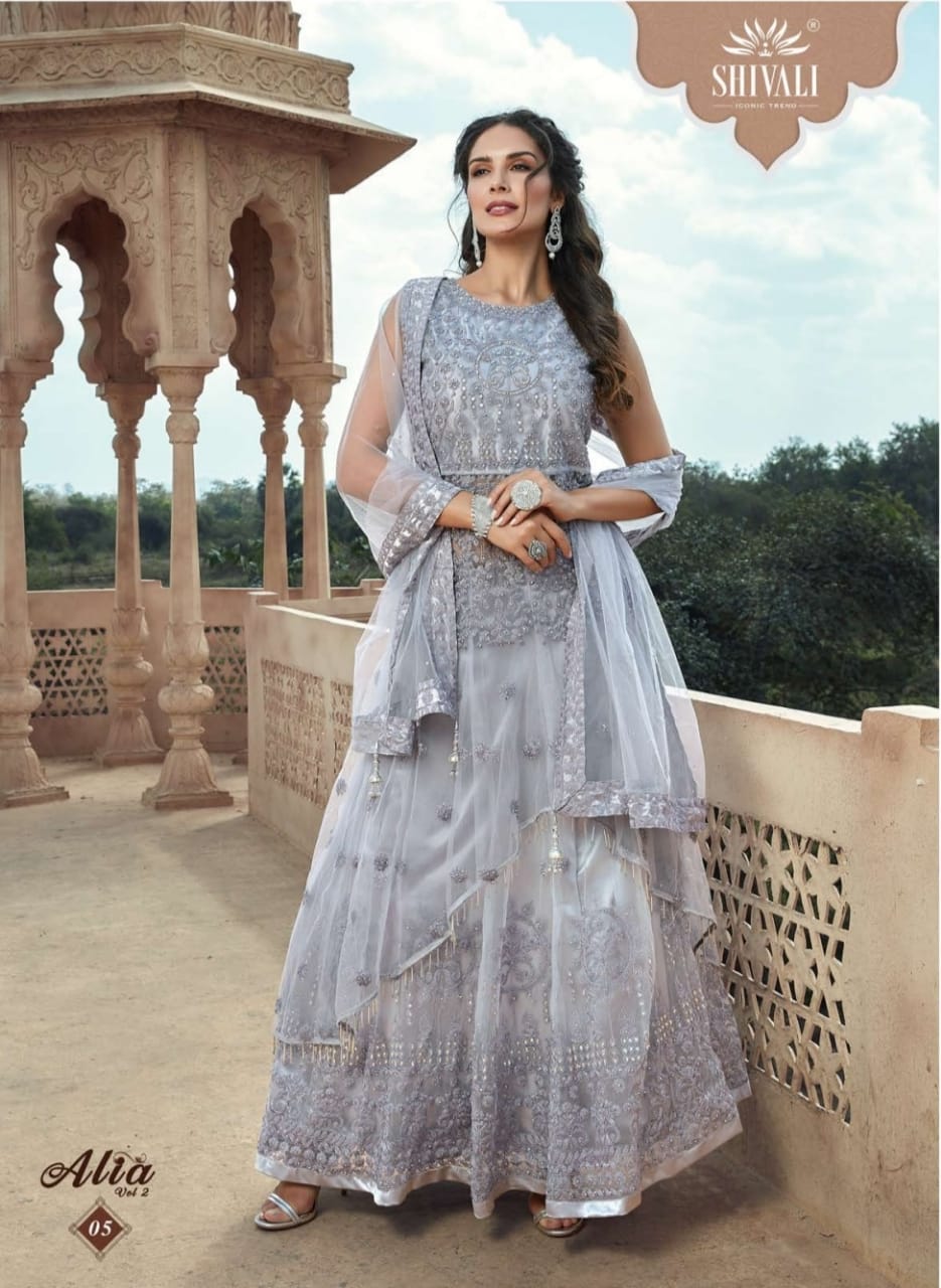 GANGA READYMADE SIZE OF 40 DESIGNER FANCY GOWN SUIT - NITYANX