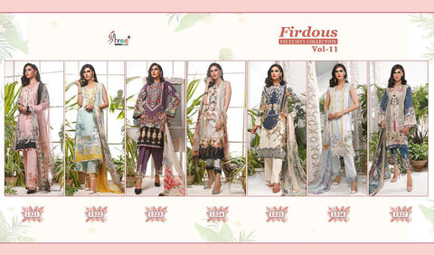 Shree Fab Firdous Exclusive Collection 11 Heavy Embroidery Work Salwar Suits