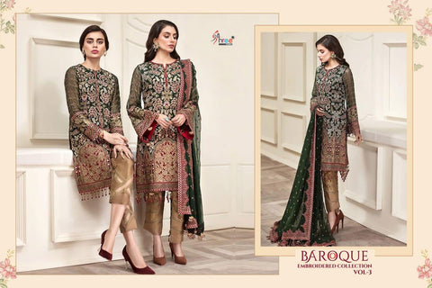 SHREE FABS BAROQUE VOL 3 EMBROIDERED DESIGNER SUIT COLLECTION