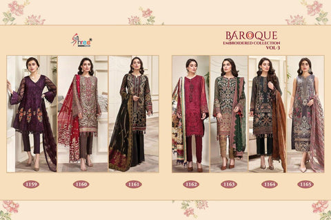 SHREE FABS BAROQUE VOL 3 EMBROIDERED DESIGNER SUIT COLLECTION