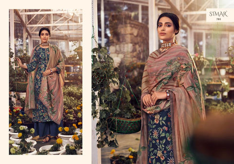 Simer Glossy Launched Gunjan Pashmina Printed Embroidery Work Fancy Designer Salwar Kameez