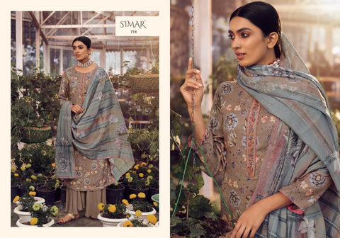 Simer Glossy Launched Gunjan Pashmina Printed Embroidery Work Fancy Designer Salwar Kameez