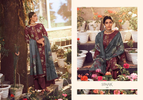 Simer Glossy Launched Gunjan Pashmina Printed Embroidery Work Fancy Designer Salwar Kameez