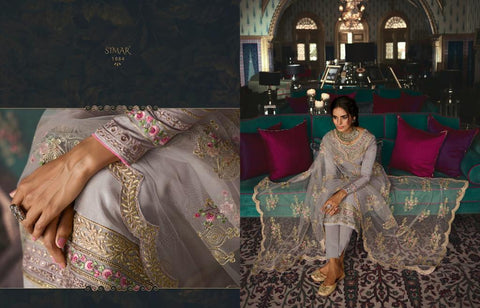 Simar Glossy Presents Motif Tussar Silk Embroidery Work Fancy Designer Salwar Suits