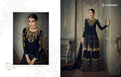 Aashirwad Creation Simona Sharara Georgrette Designer Salwar Kameez