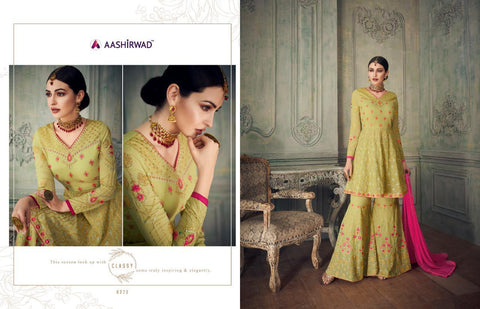 Aashirwad Creation Simona Sharara Georgrette Designer Salwar Kameez