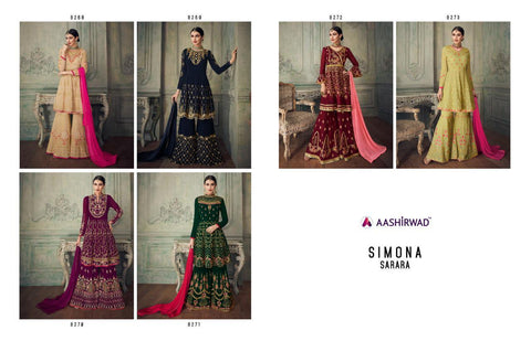Aashirwad Creation Simona Sharara Georgrette Designer Salwar Kameez