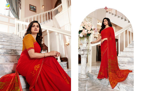 VINAY SHEESHA STARWALK VOL 54 DESIGNER PARTYWEAR GEORGETTE SAREES