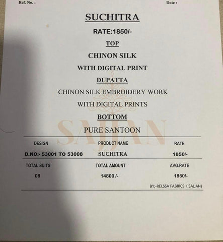 Relssa Suchitra Chinon Silk Casual Wear Salwar Suit