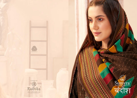 Sumyra Presents Bandish Pashmina Printed Embroidery Work Fancy Designer Salwar Kameez