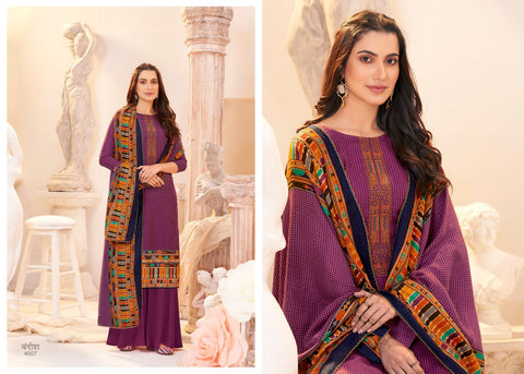 Sumyra Presents Bandish Pashmina Printed Embroidery Work Fancy Designer Salwar Kameez