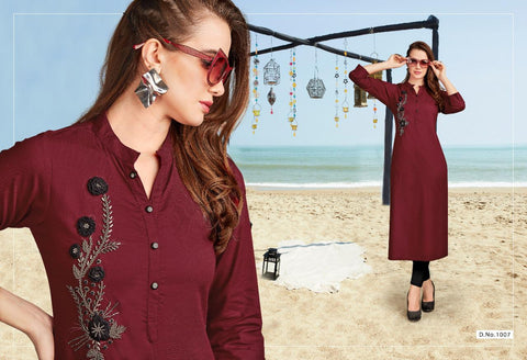 Sweety Fashion Presents Sky Rayon Fancy Designer Kurtis Collection