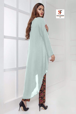 Shiny Designer Tunic with Cigarette Pants at Rs.899/Piece in surat offer by  royalry export house