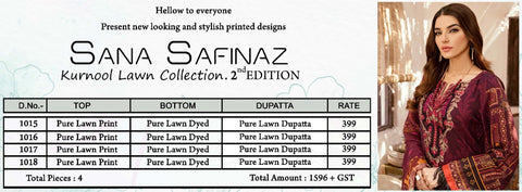 Sana Safinaz Kurnool Lawn Collection 2nd Edition Karachi Suits