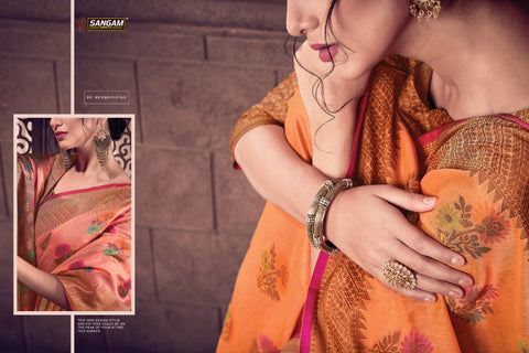 Sangam Prints Launched Sundari Cotton Handloom Silk Fancy Designer Sarees