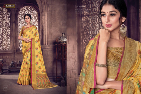 Sangam Prints Launched Sundari Cotton Handloom Silk Fancy Designer Sarees