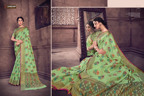Sangam Prints Launched Sundari Cotton Handloom Silk Fancy Designer Sarees