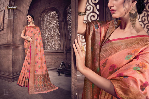 Sangam Prints Launched Sundari Cotton Handloom Silk Fancy Designer Sarees