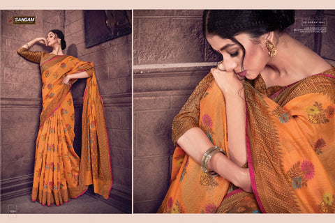 Sangam Prints Launched Sundari Cotton Handloom Silk Fancy Designer Sarees