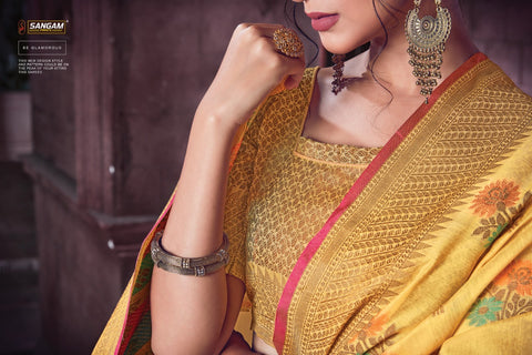 Sangam Prints Launched Sundari Cotton Handloom Silk Fancy Designer Sarees