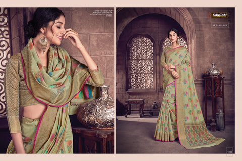 Sangam Prints Launched Sundari Cotton Handloom Silk Fancy Designer Sarees