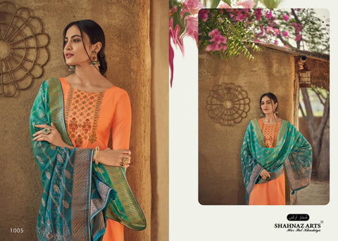 Shahnaz Arts Diyah Tussar Silk With Embroidery Work Salwar Kameez