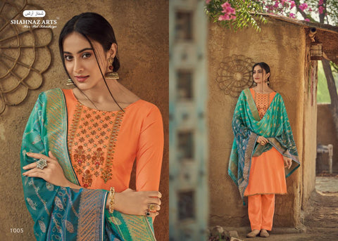 Shahnaz Arts Diyah Tussar Silk With Embroidery Work Salwar Kameez