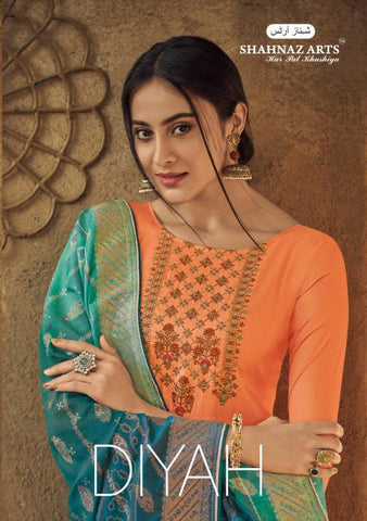 Shahnaz Arts Diyah Tussar Silk With Embroidery Work Salwar Kameez