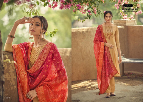 Shahnaz Arts Diyah Tussar Silk With Embroidery Work Salwar Kameez