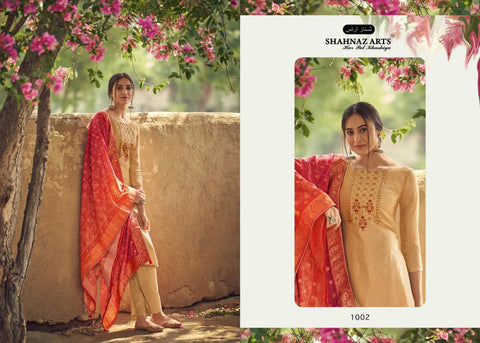 Shahnaz Arts Diyah Tussar Silk With Embroidery Work Salwar Kameez