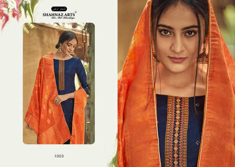 Shahnaz Arts Diyah Tussar Silk With Embroidery Work Salwar Kameez