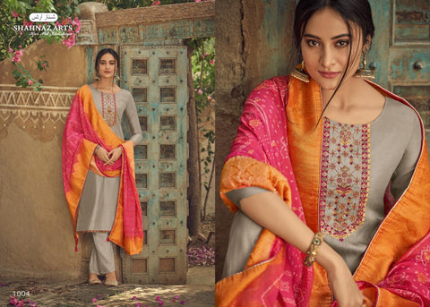 Shahnaz Arts Diyah Tussar Silk With Embroidery Work Salwar Kameez