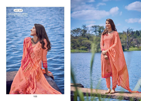 Shahnaz Arts Enara Jam Silk Cotton Embroidery Designer Work Suits