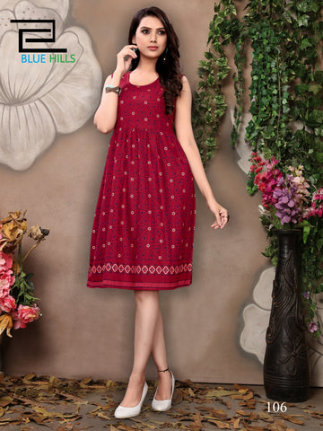 Blue Hills Presents Short Walkway Vol 2 Printed Rayon Designer Kurtis Collection