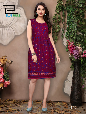 Blue Hills Presents Short Walkway Vol 2 Printed Rayon Designer Kurtis Collection