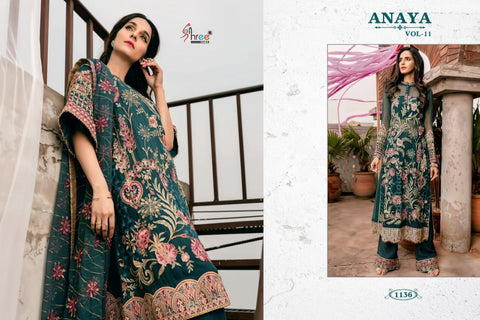 Shree Fabs Anaya Vol 11 Georgette Embroidery Work Pakistani Eid Collection