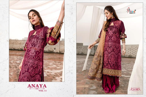 Shree Fabs Anaya Vol 11 Georgette Embroidery Work Pakistani Eid Collection