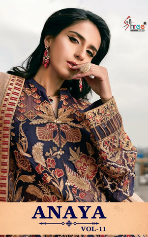Shree Fabs Anaya Vol 11 Georgette Embroidery Work Pakistani Eid Collection