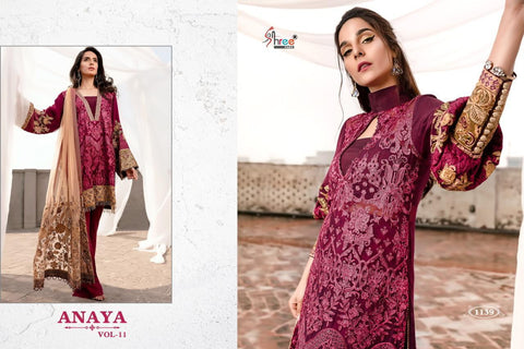 Shree Fabs Anaya Vol 11 Georgette Embroidery Work Pakistani Eid Collection