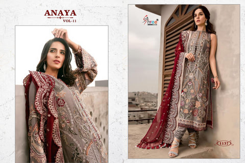 Shree Fabs Anaya Vol 11 Georgette Embroidery Work Pakistani Eid Collection