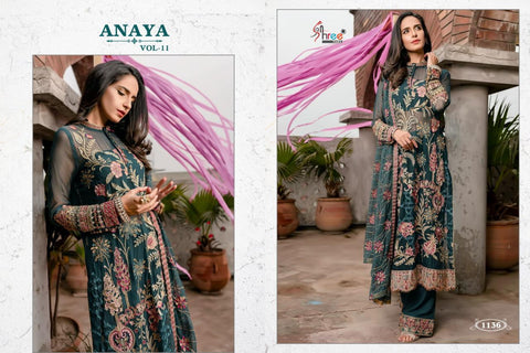 Shree Fabs Anaya Vol 11 Georgette Embroidery Work Pakistani Eid Collection
