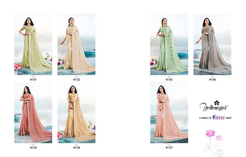 Fiona Ardhagini Presents Siya Vol 1 Georgette Fancy Work Fancy Designer Sarees