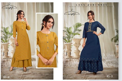 Snapstyle Presents Grace Silk Printed Fancy Designer Kurtis Collection With Sharara