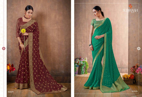 Shop Georgette Sarees Subhash Rivera-9 Online - ArtistryC Fashion Store |  Bollywood designer sarees, Saree designs, Saree collection