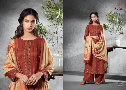 Sudriti Launched Mahak Pashmina Printed Embroidery Work Fancy Designer Salwar Kameez