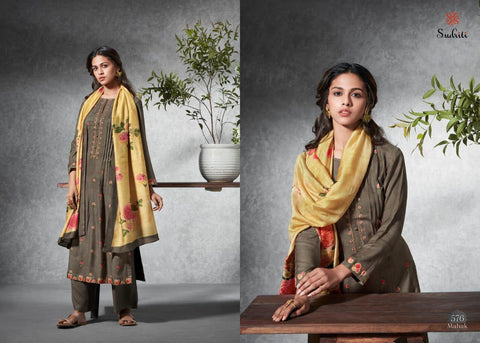 Sudriti Launched Mahak Pashmina Printed Embroidery Work Fancy Designer Salwar Kameez