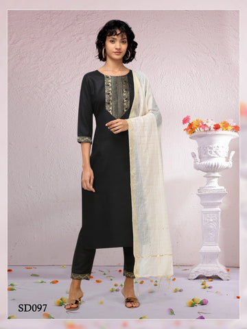 Syasi Fashion Presents Pure Cotton Kurti With Pant Dupatta