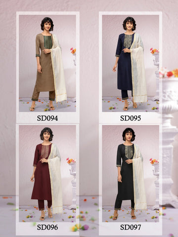 Syasi Fashion Presents Pure Cotton Kurti With Pant Dupatta