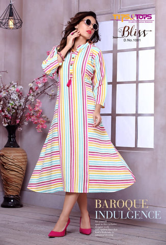 Tips And Tops Presents Bliss Heavy Rayon Casual Wear Kurtis Collection
